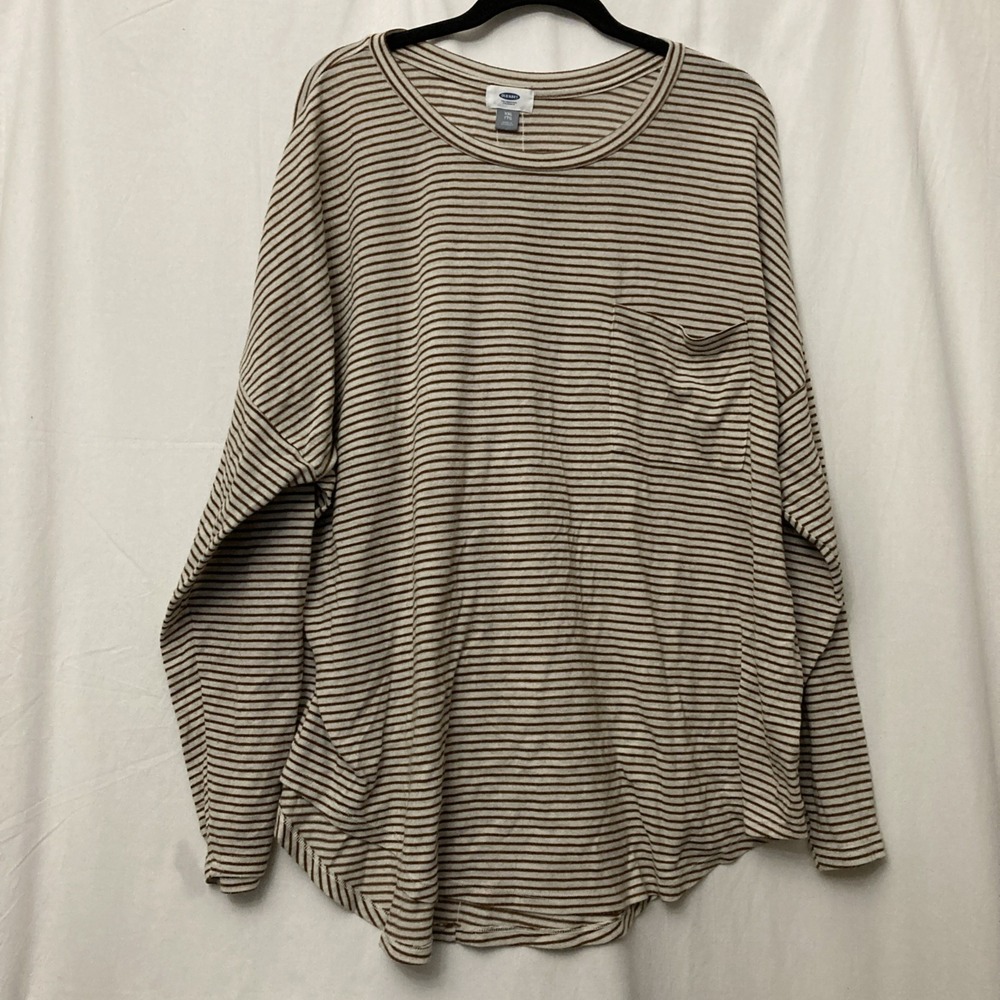 Old Navy Women's Brown Striped Striped Long Sleeve Sweater w/Pocket - SZ XXL
